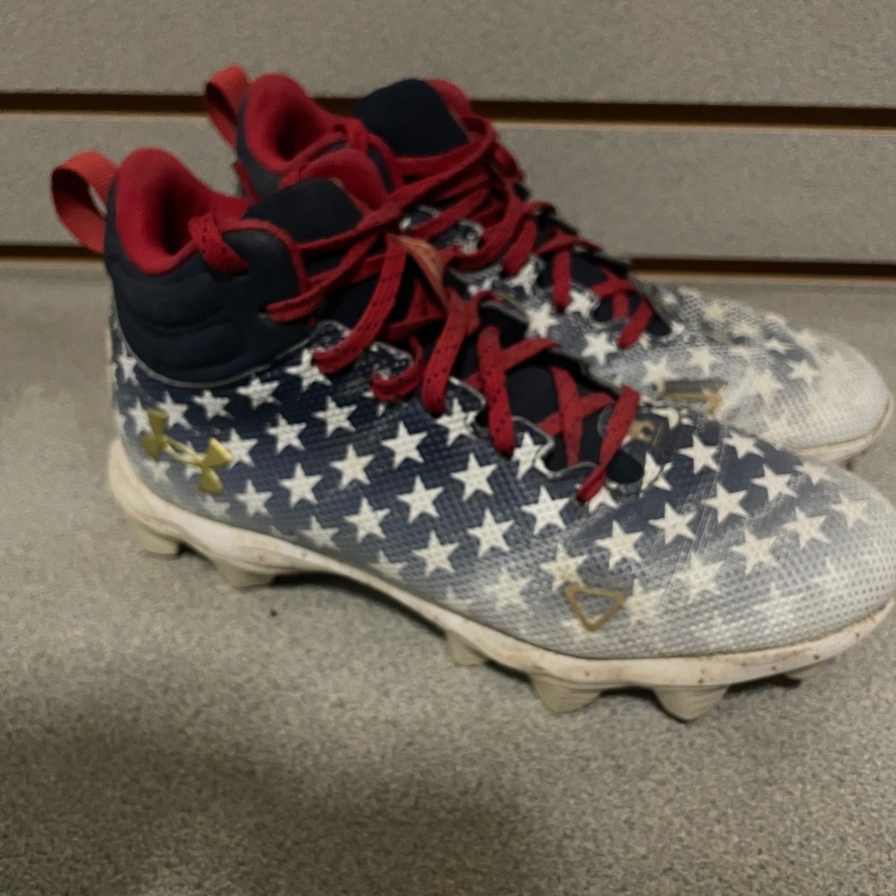 Under Armour Harper 7 Mid RM Baseball Cleats Stars Patriotic 5Y 3025856-100‎